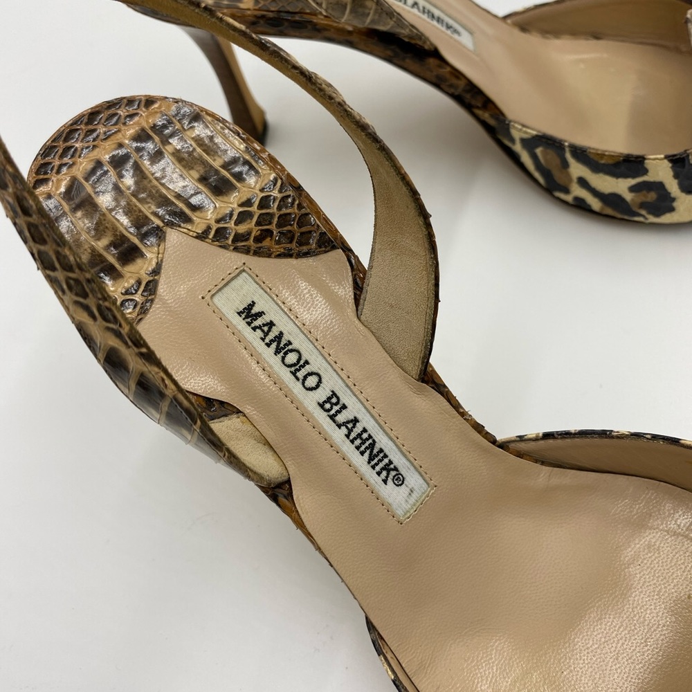 Manolo Blahnik Python Slingback Pumps